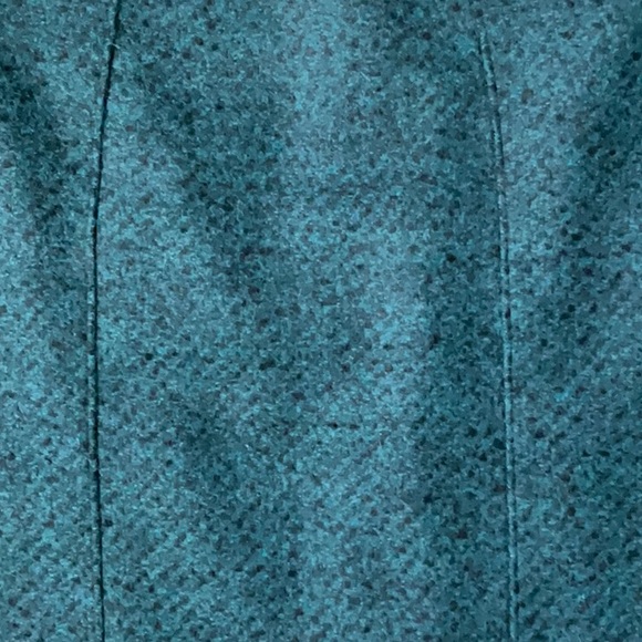 Banana Republic Textured Flannel Pencil Career Skirt Black and Teal - Picture 6 of 11